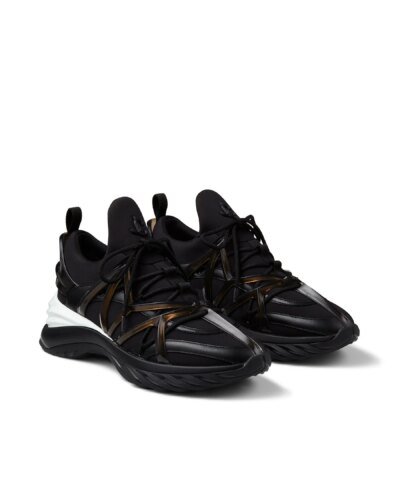 Jimmy Choo Cosmos/F Black Leather Low-Top Trainers