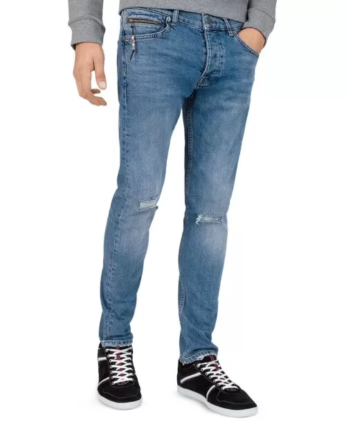 The Kooples Cropped Slim Fit Jeans in Blue