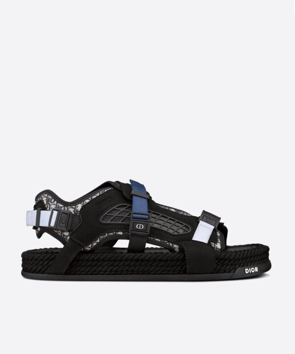 Dior Atlas Men's Sandal Black Jacquard And Black Suede