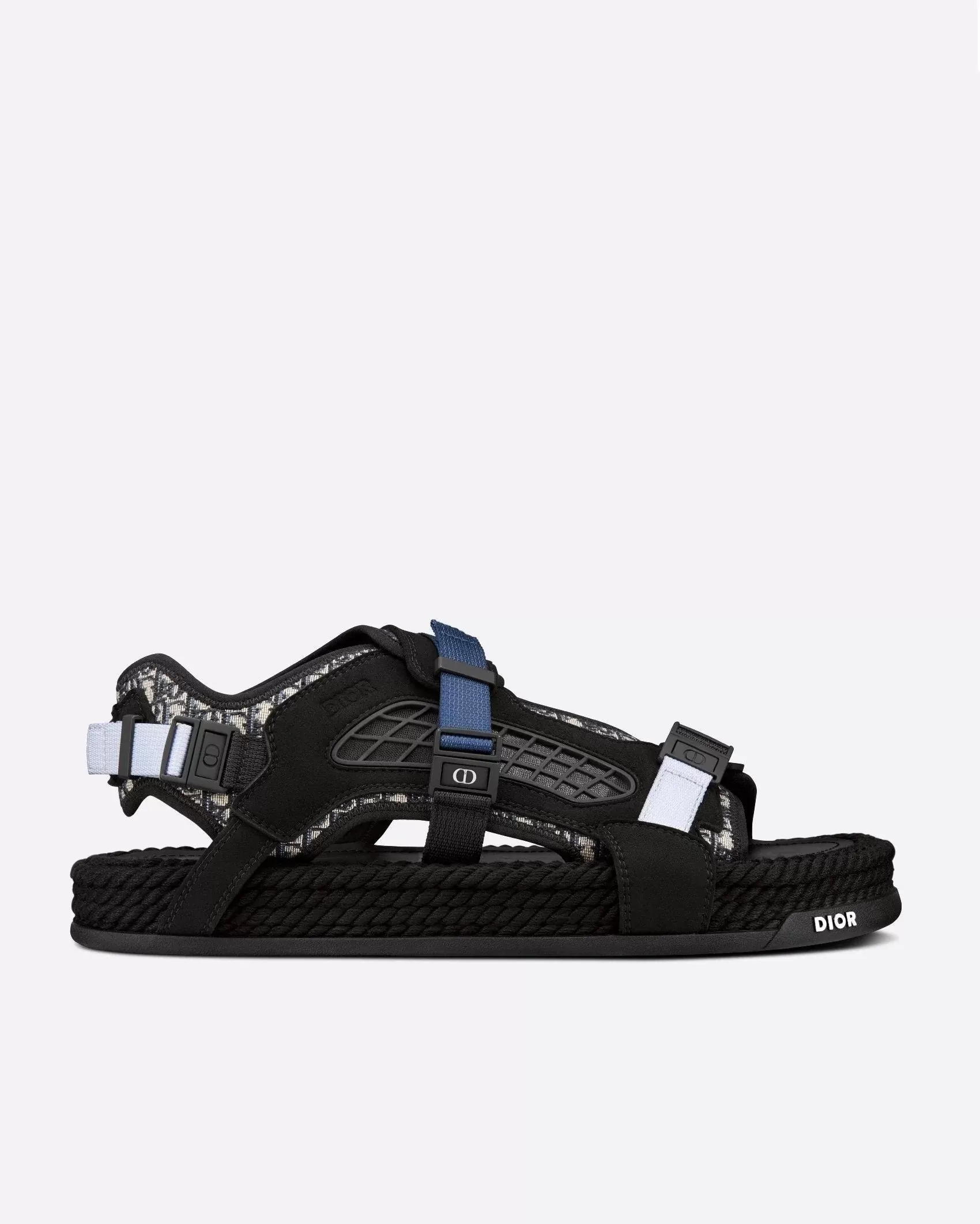 Dior Atlas Men's Sandal Black Jacquard And Black Suede