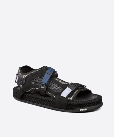 Dior Atlas Men's Sandal Black Jacquard And Black Suede