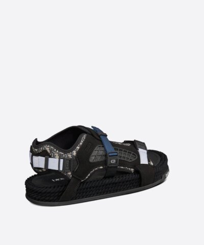 Dior Atlas Men's Sandal Black Jacquard And Black Suede