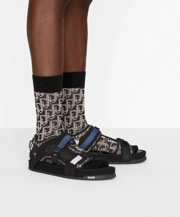 Dior Atlas Men's Sandal Black Jacquard And Black Suede