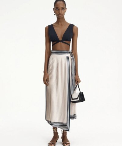 Recto Tie-Waist Pleated Skirt