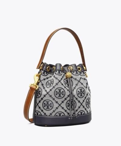 Tory Burch T Monogram Jacquard Bucket Bag, Tory Navy