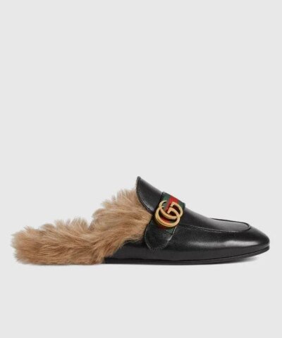 Gucci Women's Princetown Leather Slipper With Double G