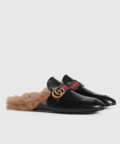 Gucci Women's Princetown Leather Slipper With Double G