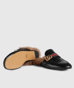 Gucci Women's Princetown Leather Slipper With Double G