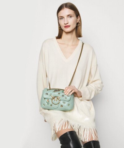 Pinko Mini Love Bag Puff Summer Pins, Aqua Green