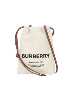 Burberry Logo Print Canvas Pouch Bag