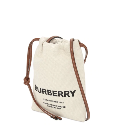 Burberry Logo Print Canvas Pouch Bag