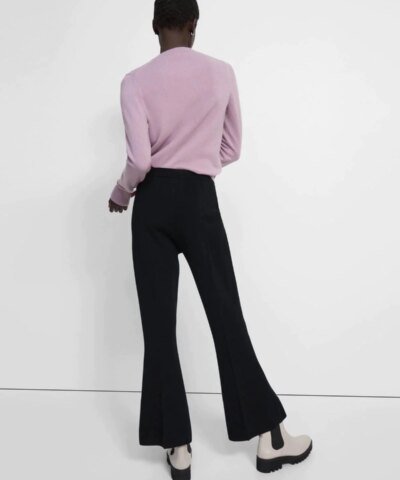 Theory Flare Pant in Empire Wool, Black