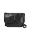 Saint Laurent Niki Medium Quilted Crinkled Glossed-Leather Shoulder Bag