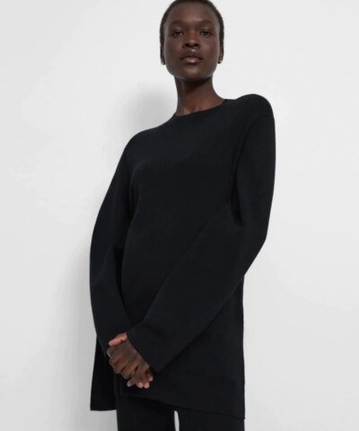 Theory Knit Tunic In Empire Wool, Black
