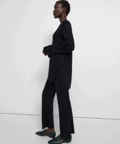 Theory Knit Tunic In Empire Wool, Black