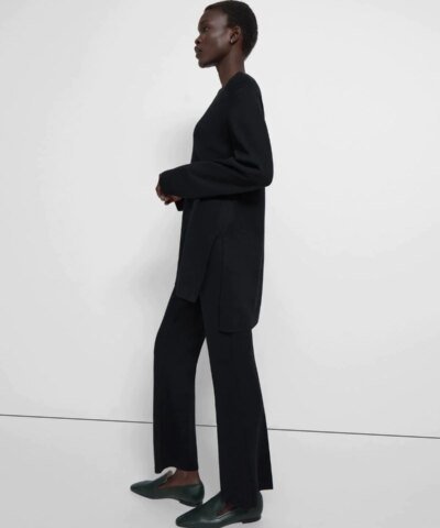 Theory Knit Tunic In Empire Wool, Black