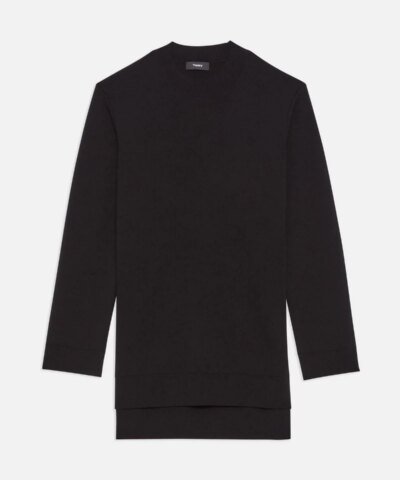 Theory Knit Tunic In Empire Wool, Black