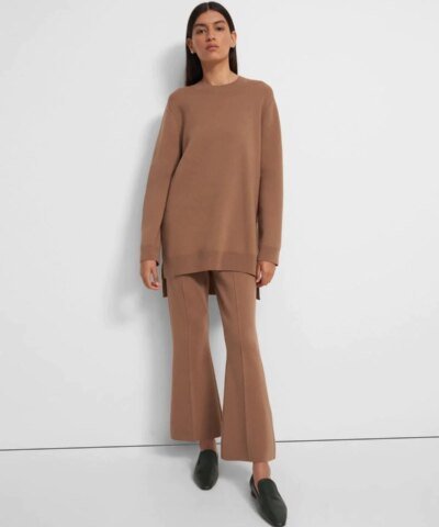 Theory Knit Tunic In Empire Wool, Light Camel