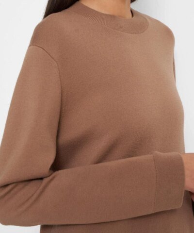 Theory Knit Tunic In Empire Wool, Light Camel