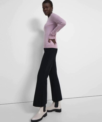 Theory Flare Pant in Empire Wool, Black