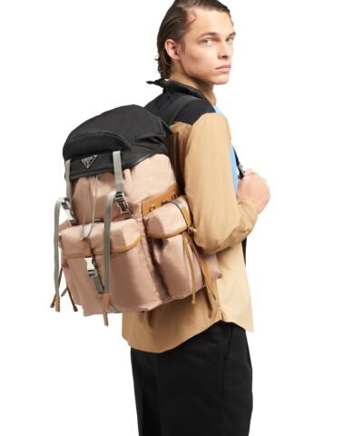 Prada Nylon Backpack, Sesame