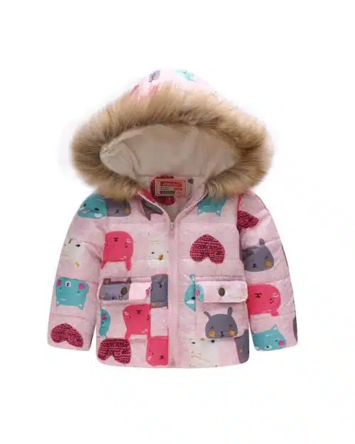 Jomake Girl's Fur Hooded Quilted Jacket