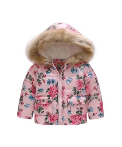 Jomake Girl's Fur Hooded Quilted Jacket