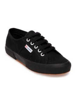 SUPERGA Flat Lace Up Sneakers - 2750 Cotu Classic Full Black