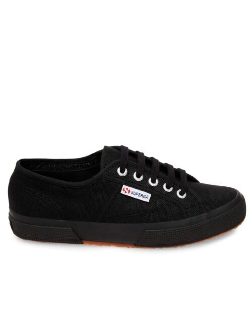 SUPERGA Flat Lace Up Sneakers - 2750 Cotu Classic Full Black