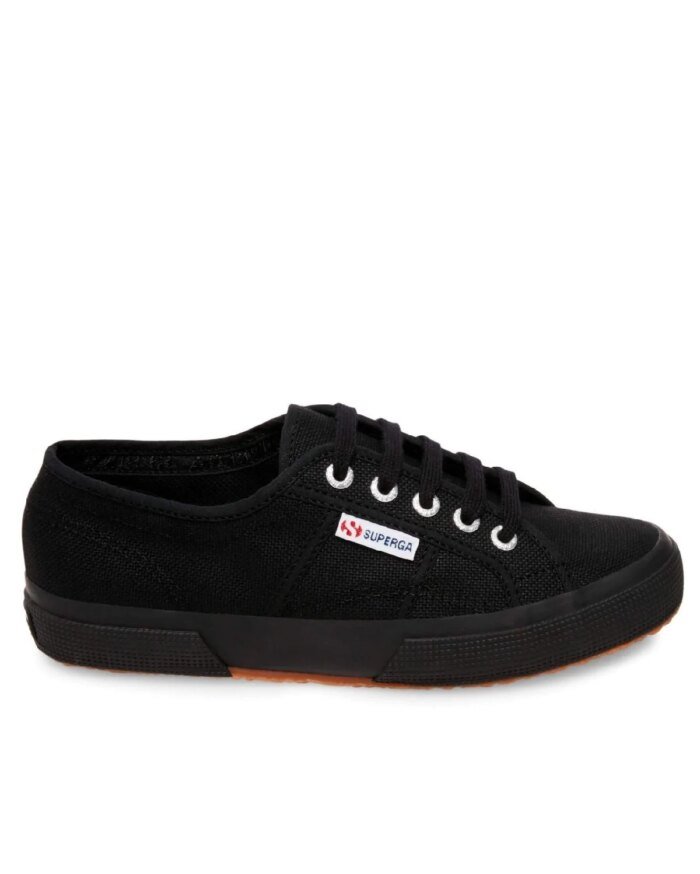 SUPERGA Flat Lace Up Sneakers - 2750 Cotu Classic Full Black