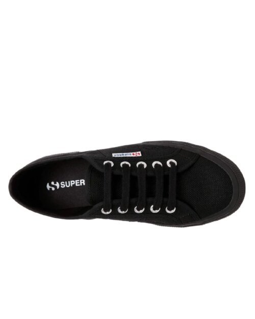 SUPERGA Flat Lace Up Sneakers - 2750 Cotu Classic Full Black