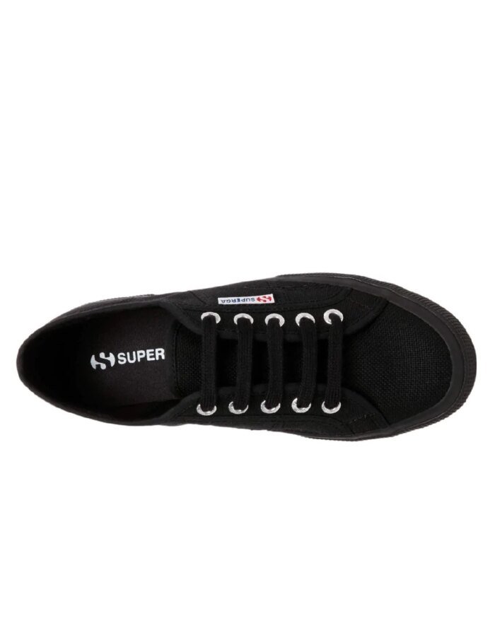 SUPERGA Flat Lace Up Sneakers - 2750 Cotu Classic Full Black