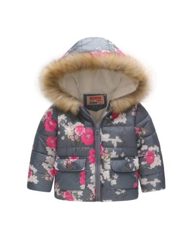Jomake Girl's Fur Hooded Quilted Jacket