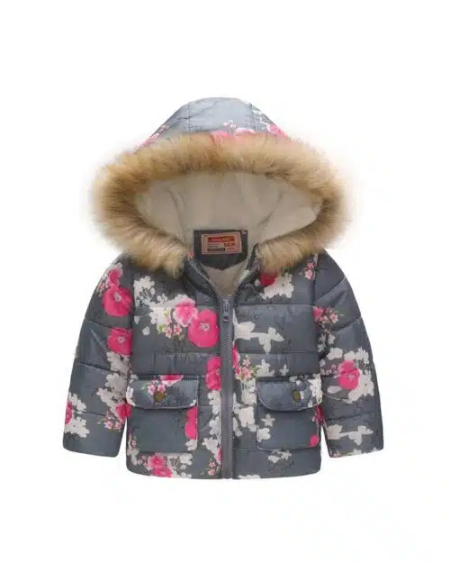 Jomake Girl's Fur Hooded Quilted Jacket