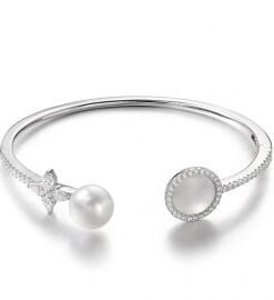 Apm Monaco Open Cuff With Pearl And Mother Of Pearl