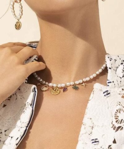 Apm Monaco Pearl & Lucky Charm Adjustable Necklace