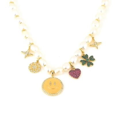 Apm Monaco Pearl & Lucky Charm Adjustable Necklace