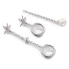 Apm Monaco Asymmetric Eternelle Dropping Earrings With Pearl And Mother Of Pearl