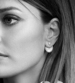 Apm Monaco Underlobe Earrings With Mother Of Pearl