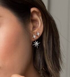 Apm Monaco Asymmetric METEORITES Silver Earring