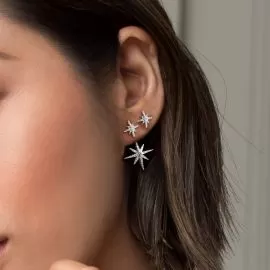 Apm Monaco Asymmetric METEORITES Silver Earring