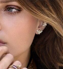 Apm Monaco Yellow Silver Bumble Bee Hoop Earrings