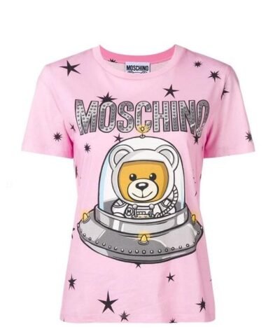 MOSCHINO T-SHIRT IN COTTON JERSEY WITH UFO TEDDY PRINT