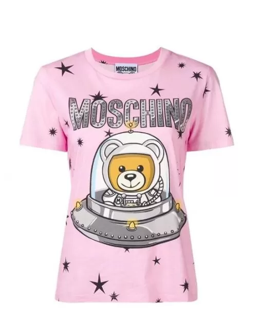 MOSCHINO T-SHIRT IN COTTON JERSEY WITH UFO TEDDY PRINT