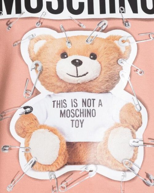 MOSCHINO COTTON JERSEY T-SHIRT WITH SAFETY PIN TEDDY PRINT