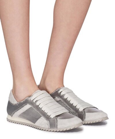 Pedro Garcia Cristina Frayed Satin Trainer