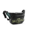 Balenciaga Men's Black 'explorer Graffiti' Print Leather Bum Bag