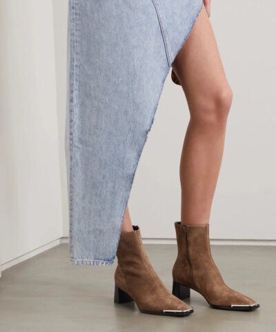 Alexander Wang Mascha Embellished Suede Ankle Boots