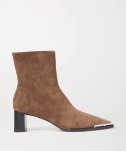 Alexander Wang Mascha Embellished Suede Ankle Boots