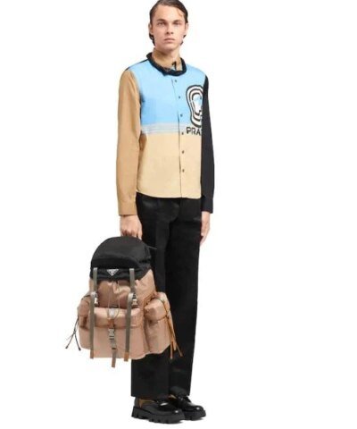 Prada Nylon Backpack, Sesame